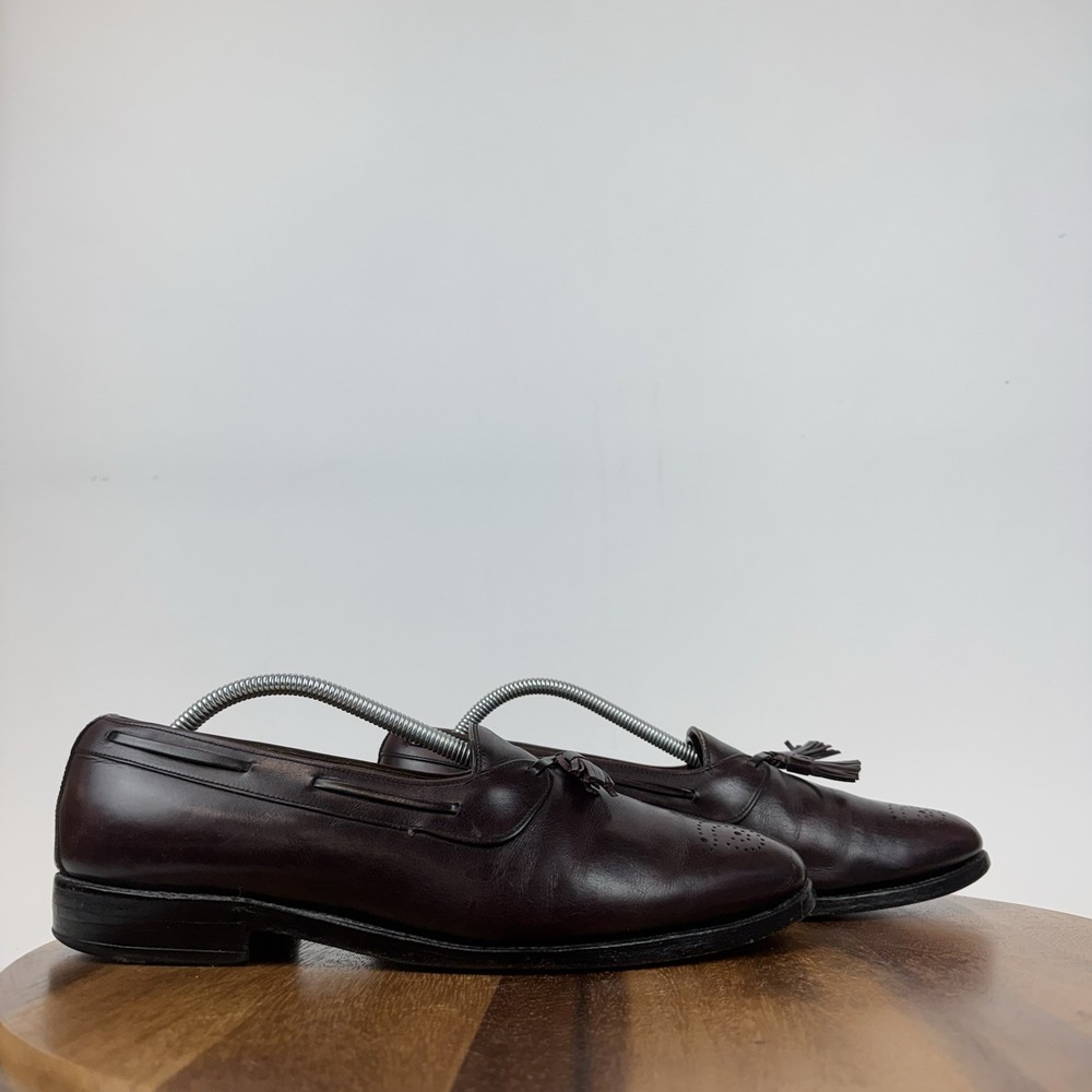 Mens Allen Edmonds Windham Brown Leather Tassel Penny Loafers Size 10.5 B GUC